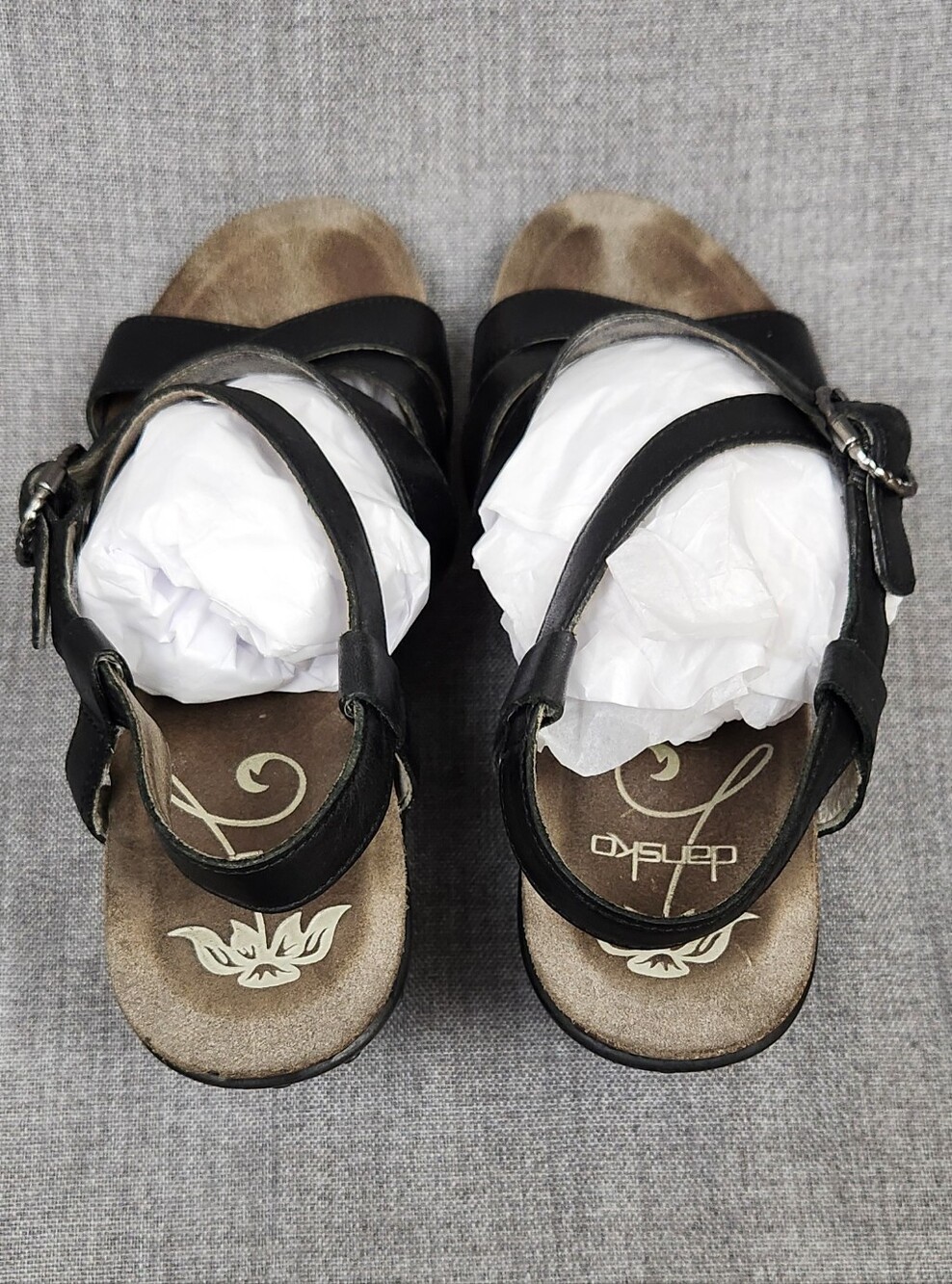 Dansko Frida Wedge Black Leather Strap Sandals. Size 40 - Picture 7 of 11